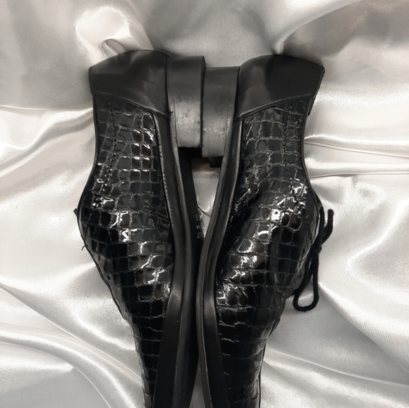 Amalfi by Rangoni Black Patent Leather Reptile Dress Shoes SIZE 8.5 - Picture 7 of 7